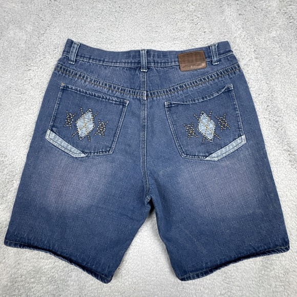 Phat Farm Other - Vintage Phat Farm Jorts Jean Shorts Men's 36 Blue Baggy Wide Leg Big Pockets